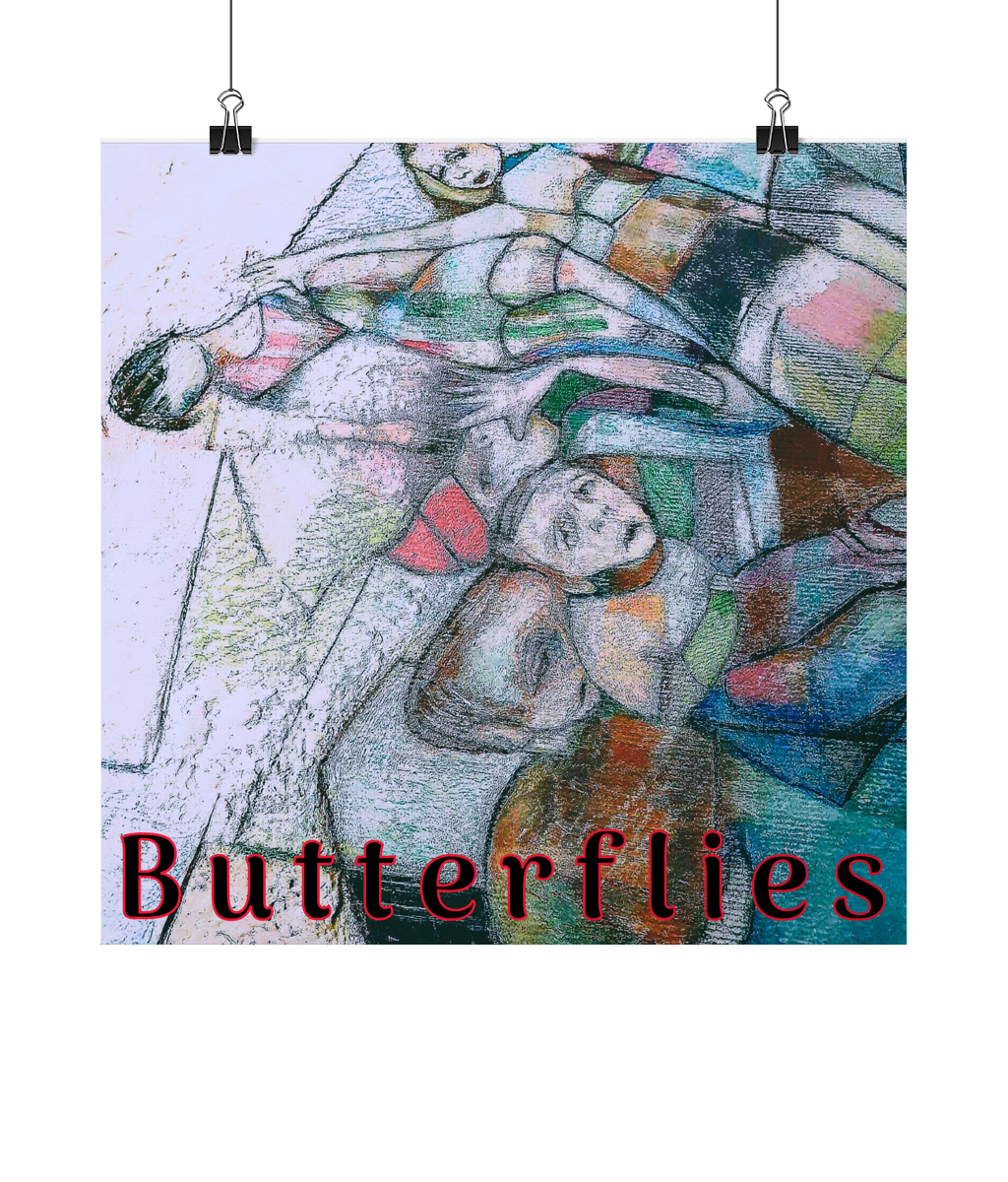 (a) Square Lustre Fine Art Print - King's Cross - Butterflies