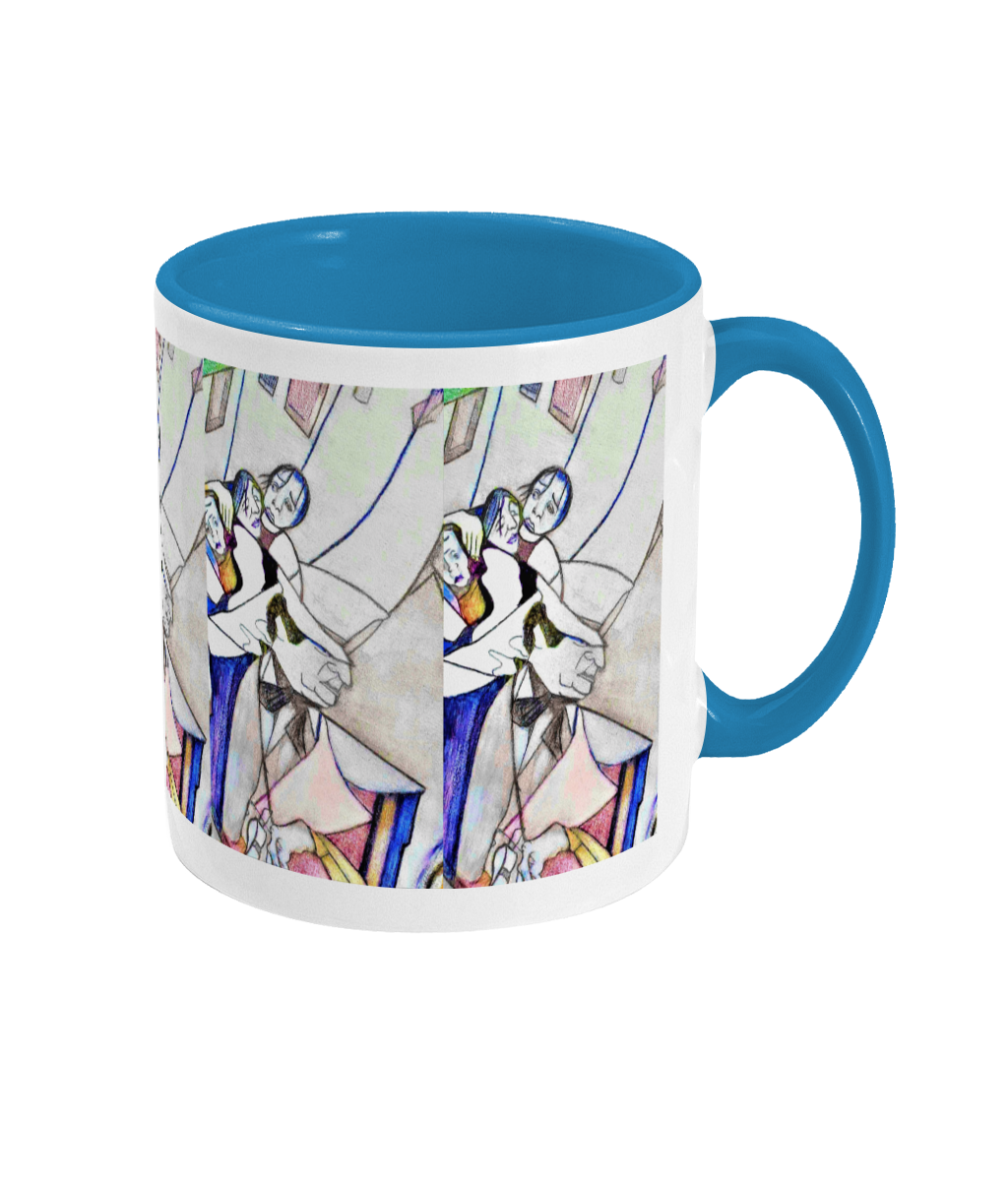 Two Toned Mug - Wasteland Half Blue Patterned